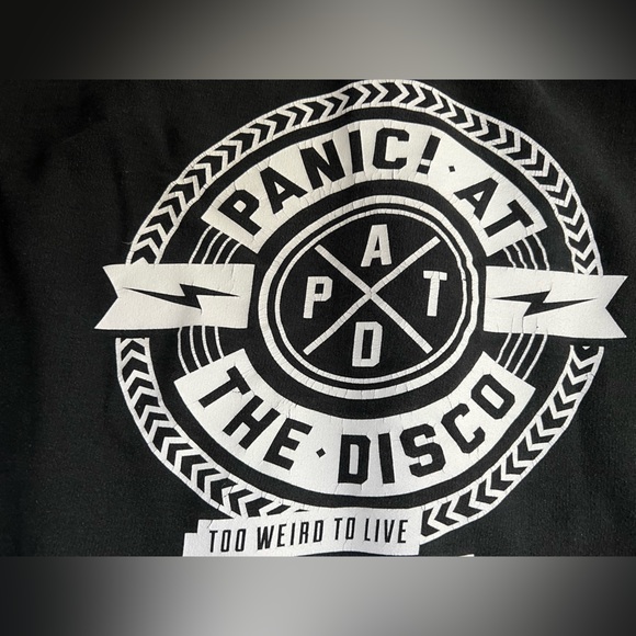 PATD | Panic! at the Disco TOO WEIRD TO LIVE Black Zip-Up Graphic Hoodie | Sz M - Picture 12 of 16
